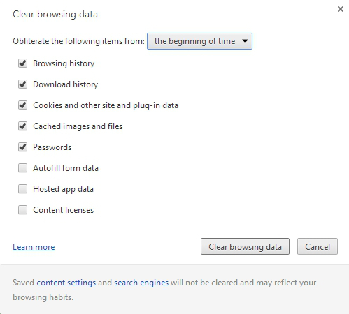 Chrome Clear History