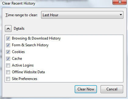 Firefox Clear History