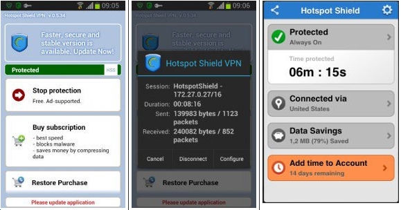 Hotspot Shield Screenshots