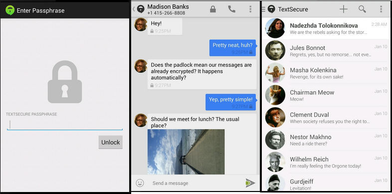 TextSecure Screenshots